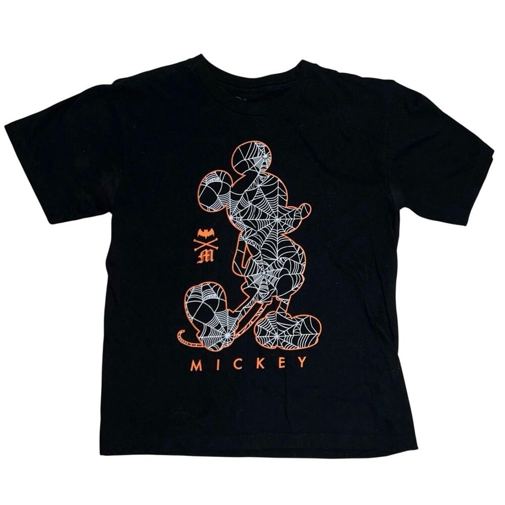 Disney Mickey Mouse Tee Women's Size Small Black T-Shirt Halloween spooky fall